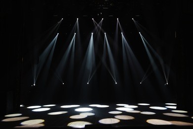 free stage with lights, lighting devices.