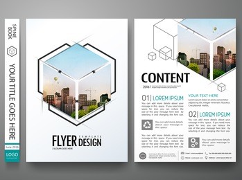 portfolio design template vector.minimal brochure report business flyers magazine poster.abstract box square in cover book presentation.city concept in a4 size layout.