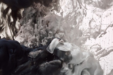 ink in water. black and white abstract background