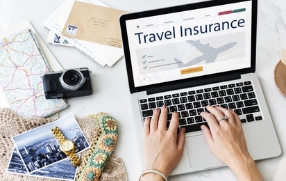 travel aviation insurance website concept