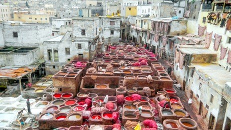 tanneries of fes, morocco, africa