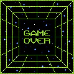 8-bit pixel game over vortex