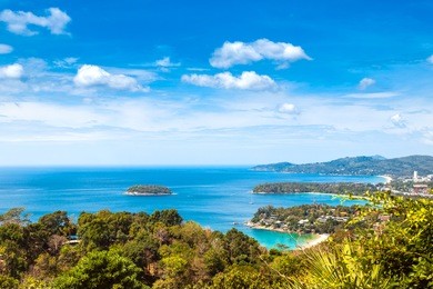 aerial view of kata, karon, patong view point, phuket , south of thailand