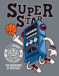 cool basketball player robot vector design