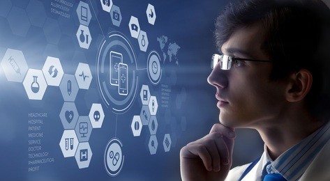 modern medical technologies concept . mixed media