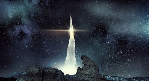 space exploration background . mixed media