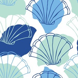 seamless pattern with seashells. vector illustration