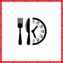 fork knife clock icon vector illustration eps10.