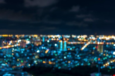 cityscape bokeh, blurred photo, cityscape at twilight time