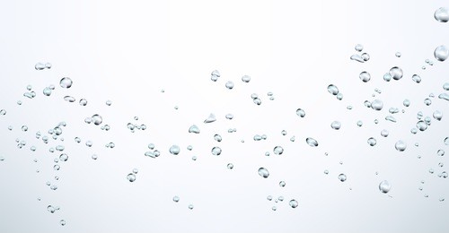 water drop and air bubbles in white background. detailed and realistic vector illustration