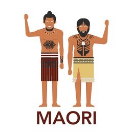 vector illustration of new zealand native inhabitant maori on white background. new zealand waitangi day (the 6th of february).