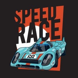 racing speed car typography, t-shirt graphics, vectors