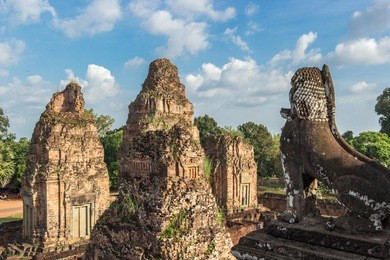 pre rup temple lion, siem reap, cambodia