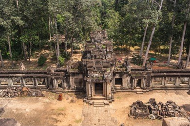 view from ta keo temple in angkor, siem reap, cambodia