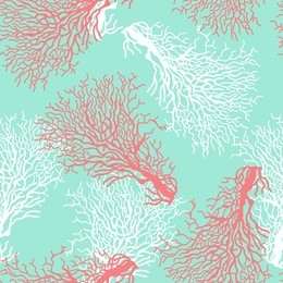 seamless pattern with colorful coral reef.