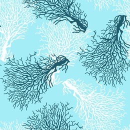 seamless pattern with colorful coral reef.