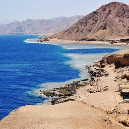 famous diving site blue hole, red sea, egypt