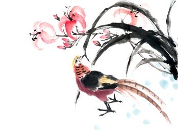 flower painting .traditional chinese painting.