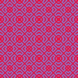 seamless chinese window tracery pattern. lattice motif. repeated red figures on violet background. symmetric geometric abstract wallpaper. digital paper for textile print. vector art illustration