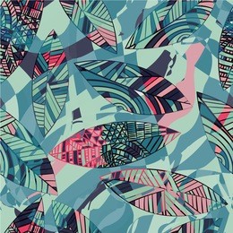 seamless pattern with tropical leaves.