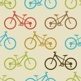 retro bike seamless pattern. vector illustration for bicycle transport design. bright vehicle pattern. sport race ride cute wallpaper background. cartoon silhouette shape. healthy active leisure