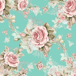 watercolor seamless pattern roses in bud r. beautiful pattern for decoration and design. trendy print. exquisite pattern of watercolor sketches of the flower. vintage.