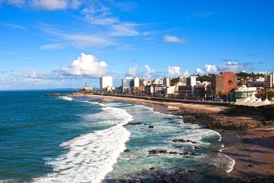 barra beach in the beautiful city of salvador in bahia state brazil