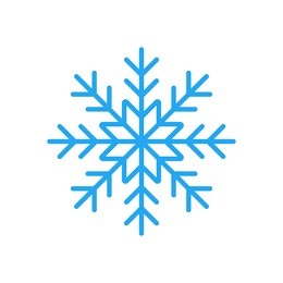 blue snowflake flat icon. snow pictogram. winter symbol. vector illustration, eps10