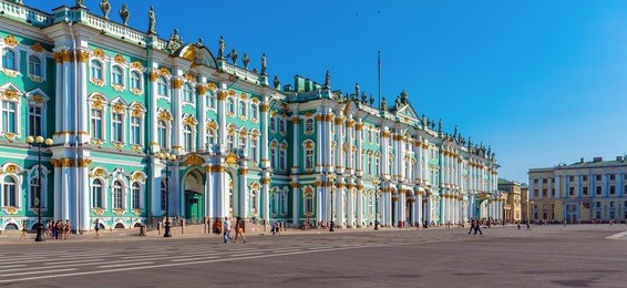 winter palace at day, saint petersburg, russia