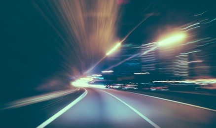 moving forward motion blur background,night scene