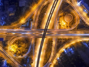 road traffic in city at thailand .