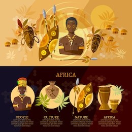 travel to africa infographic, culture and traditions of africa. people, african tribes, ethnic masks, drums vector
