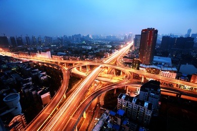 a road junction at hangzhou