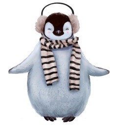 cute winter penguin