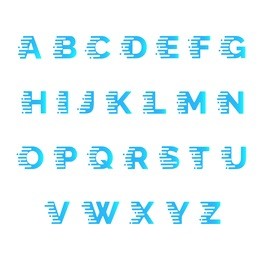 alphabet, font with motion effect. speed typeface. modern typography