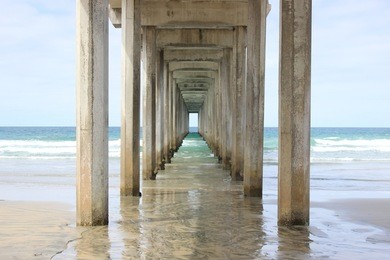 view under scripps pier, la jolla, california