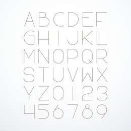vector thin font. english alphabet. 