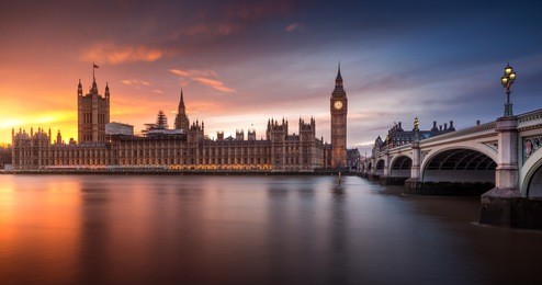united kingdom london cityscape at sunset