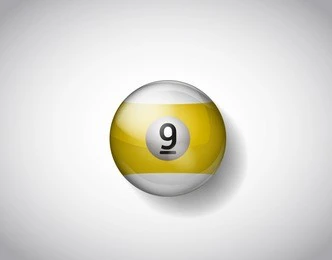 nine yellow ball pool. vector illustration billiards isolated. 9 ball for snooker pool. billiard balls.