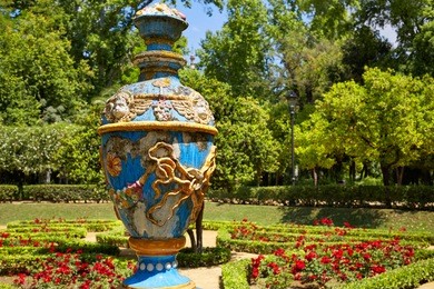 seville maria luisa park gardens in andalucia spain  exterior image shot from public park