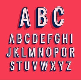 retro alphabet. vector illustration.
