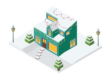 christmas house in vector (isometric 4)