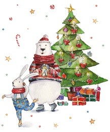 watercolor christmas illustration "christmas dance"