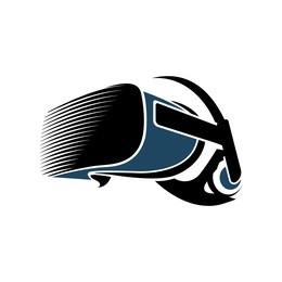 isolated vr headset logotype on white background. black color virtual reality helmet logo. head-mounted display icon. modern gaming device. simulation smartglasses vector illustration