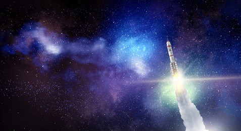 space exploration background . mixed media