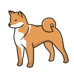 dog shiba inu vector illustration portrait.dog isolated on white