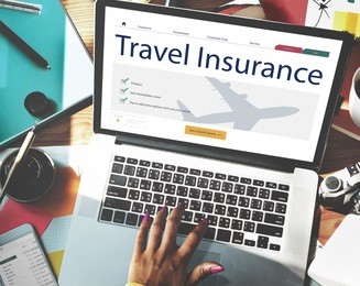 travel aviation insurance website concept
