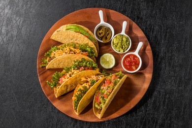 tortilla and tacos set mexican food