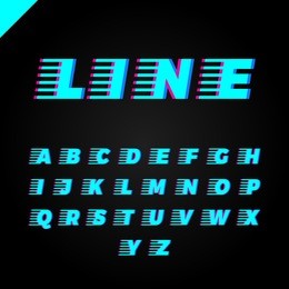 express service font. fast speed lines alphabet.vector.