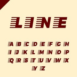express service font. fast speed lines alphabet.vector.